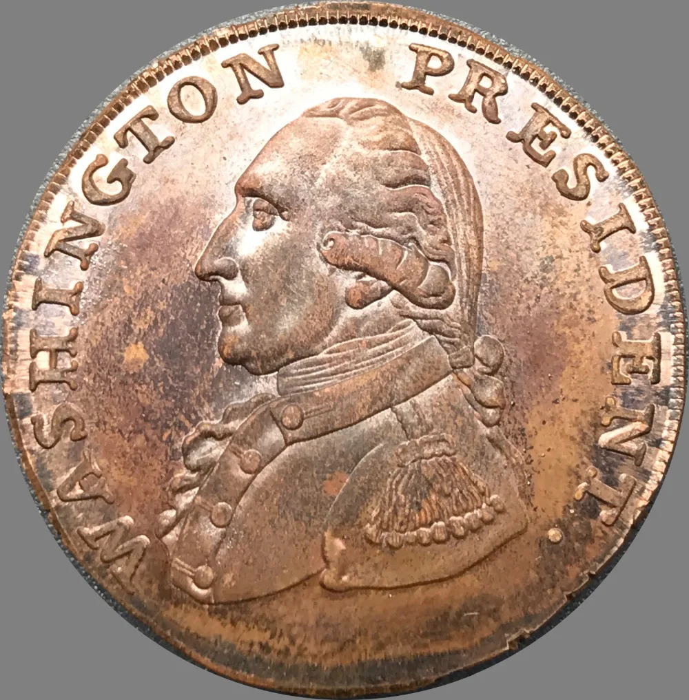 

United States WASHINGTON PRESIDENT 1791 Baker 16 Washington Small Eagle Cent Copper Copy coins