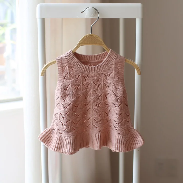 2017 spring and autumn hot baby girls knitting sweater vest kids children personality sweater infant baby cotton sweater (1)