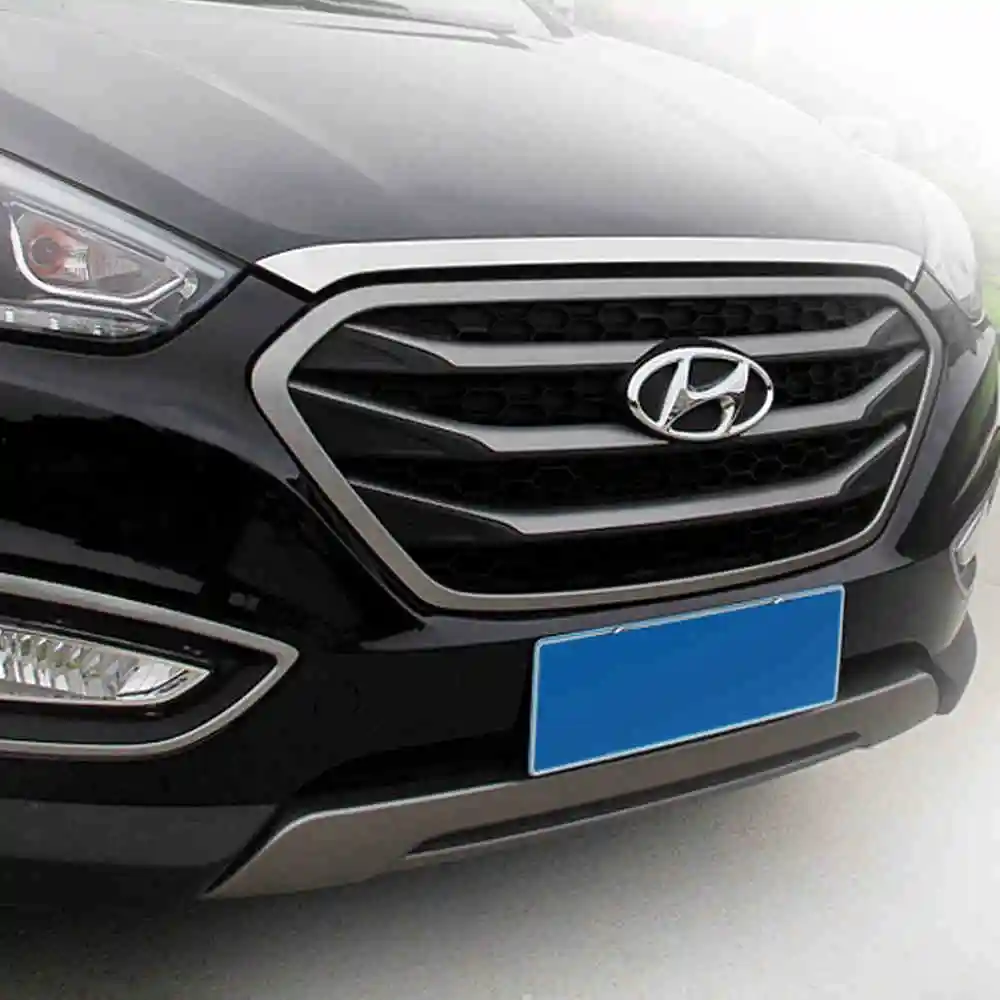 

KOUVI Stainless steel hood garnish Front Engine Machine Lid Cover Trim Trims for 2013 2014 2015 Hyundai Tucson IX35