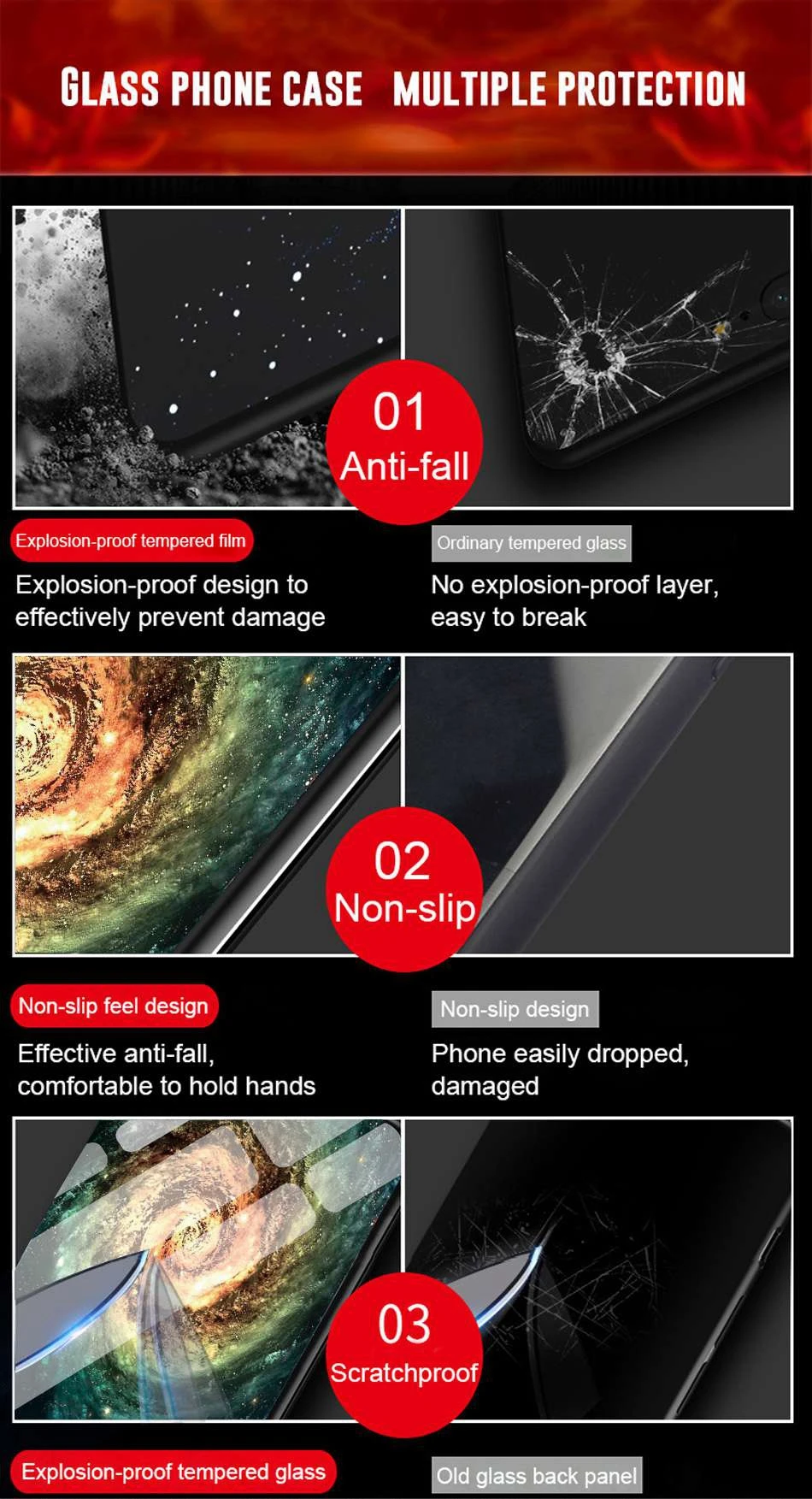 Luxury tempered glass case for iPhone XS Max silicone space patterned phone cover for iPhone XS XR X 8 7 6 6s plus fitted coque  (6)