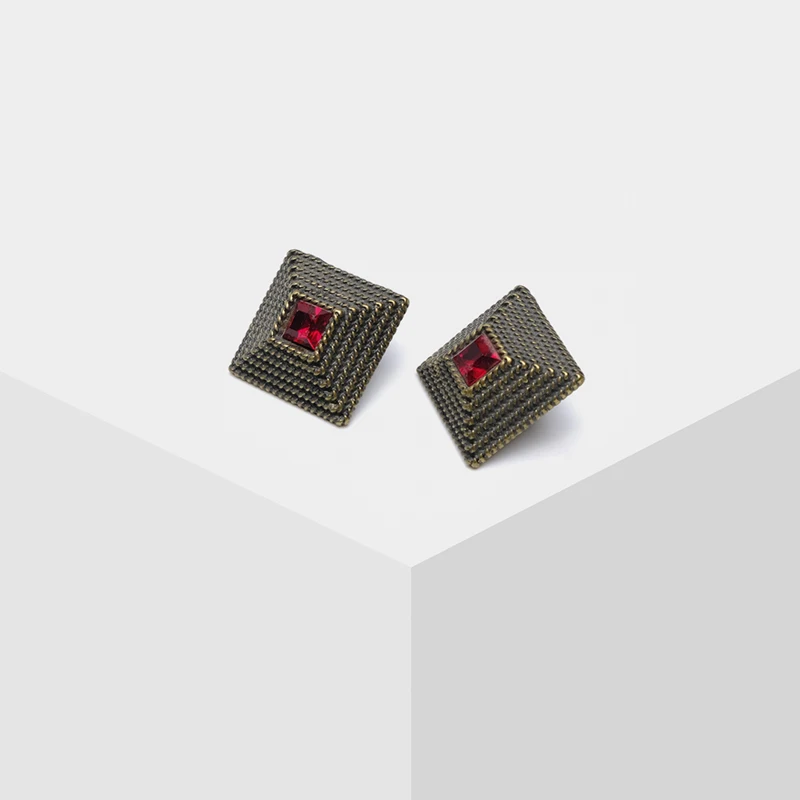 

Delicate square stylish stud earrings