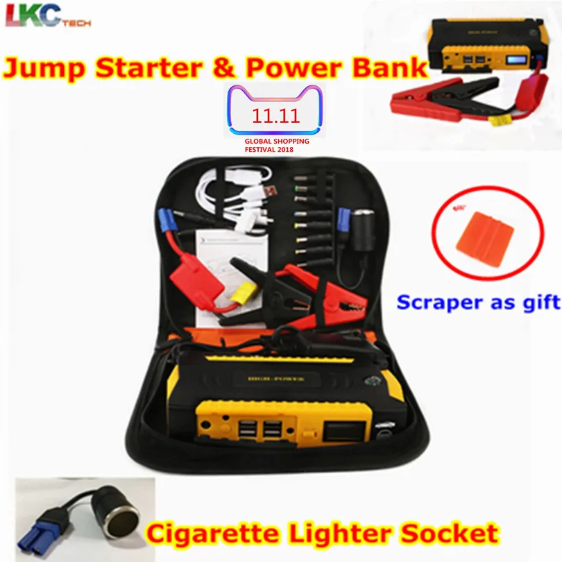 

Best Emergency Battery Charger Multi-Function Mini Portable 16000mAh Car Jump Starter Booster Power Bank Starting Device