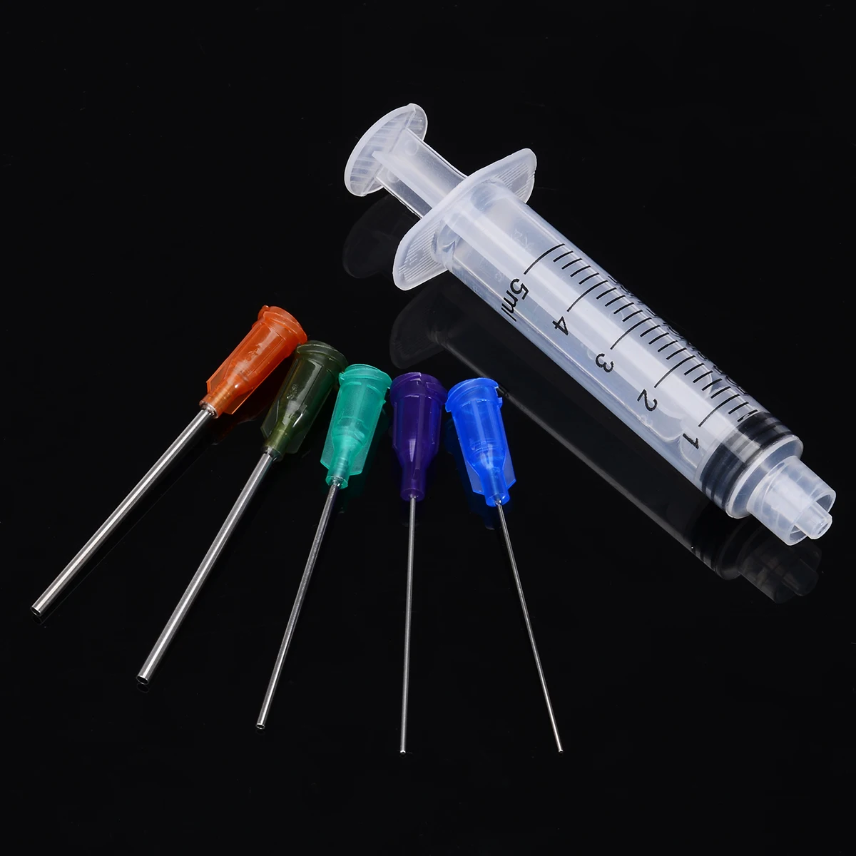 5PCS 5ml Industrial Dispensing Syringe Crimp Sealed Needle Tips For Glue Oil Ink Syringes Measure Tool Supplies