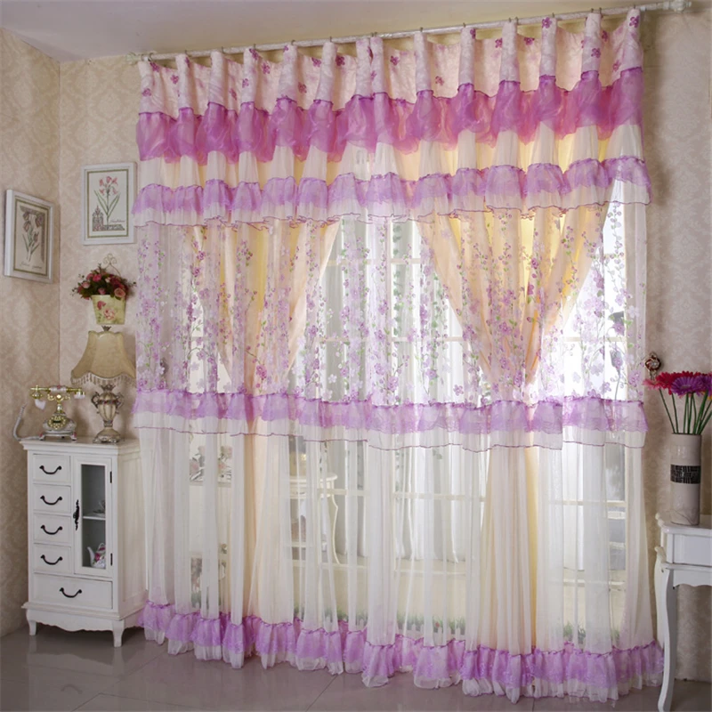 Online get cheap roze paars kant gordijnen aliexpress.com ... Roze woonkamer gordijnen