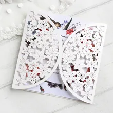 Свадебные приглашения Sakura элегантная вырезанная лазером пригласительная открытка на заказ Печать 50 шт