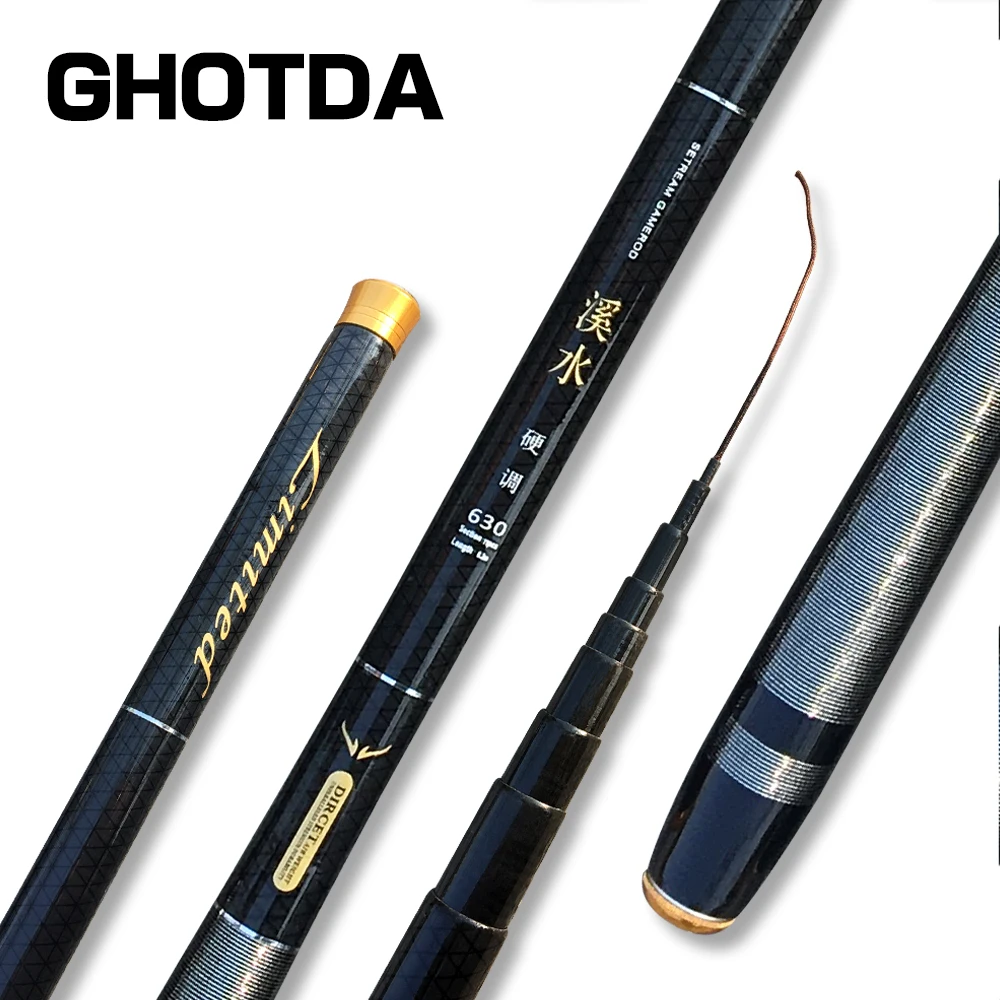 

Stream Fishing Rod 3.6m 4.5m 5.4m 6.3m 7.2m Spinning Fishing Rod Super Hard Telescopic Fishing Rod Carbon Fiber Hand Rod