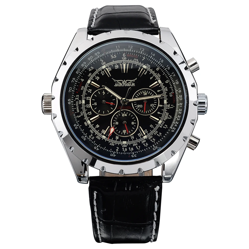 JARAGAR Relojes Hombre чехол из нержавеющей стали с поворотным ободком мужские часы лучший бренд класса люкс автоматические механические часы