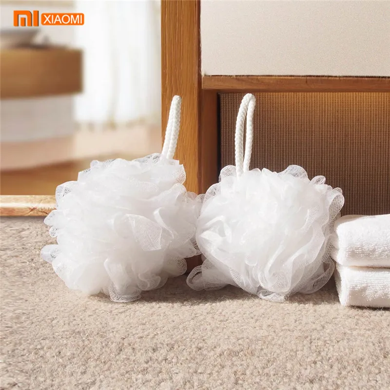 

2019 Xiaomi Mijia Youpin Bath ball white 2pcs / bag Rich in foaming soft texture easy to cleanse high quality