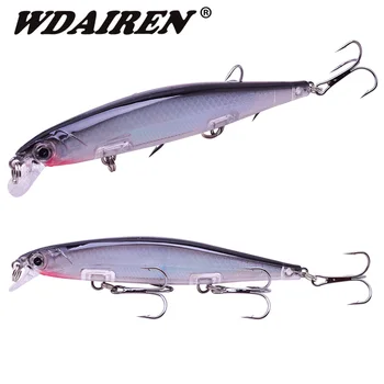 

1Pcs Minnow Fishing Lure 11cm 13.5g Floating Wobblers Tackle Pesca Artificial Hard Bait 3 Hook Crankbait Bass carp Lures WD-531