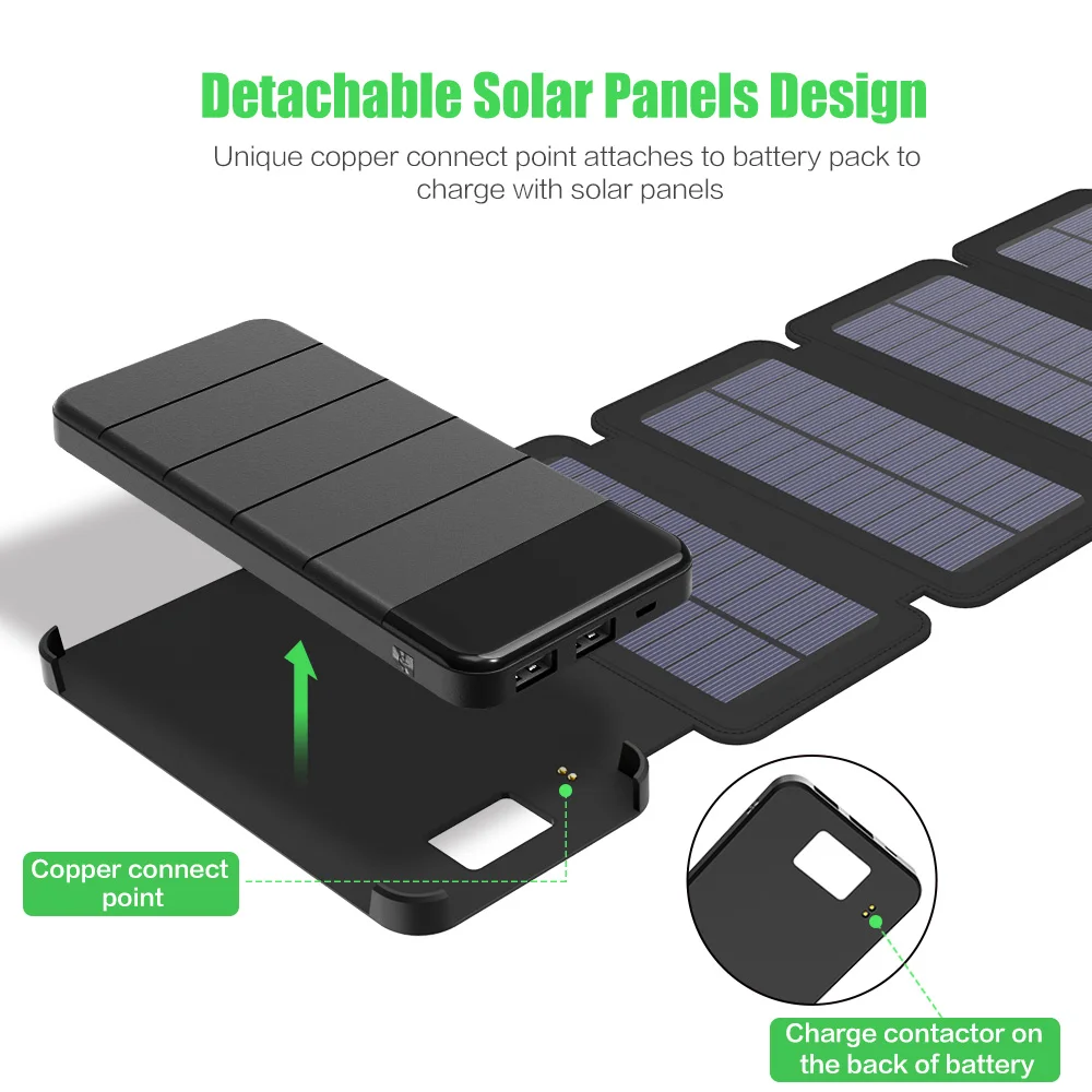 X-DRAGON Solar Charger 10000mAh Detachable Solar Power Bank Waterproof External Battery for Outdoor Cell Phones X-DRAGON Solar Charger 10000mAh Detachable Solar Power Bank Waterproof External Battery for Outdoor Cell Phones