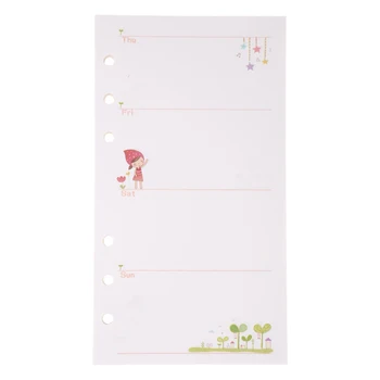 

A5 A6 Cute Notebook Planner Loose Leaf Ring Binding Refill Paper with 6 Holes