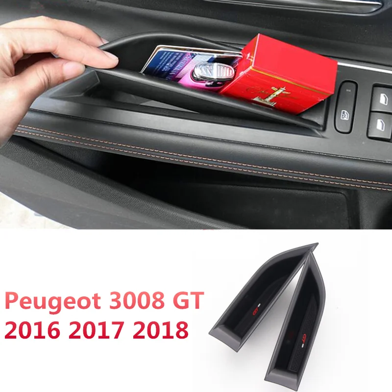 

2 Pcs Front Door Storage Box Barrel For Peugeot 3008 5008 GT 2017 2018 Plastic Auto Car Organizer Interior Accessories Styling