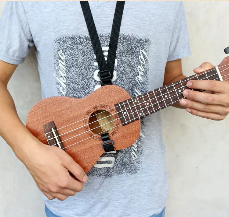 Free Shipping Cheapest ukulele Pure Black Ukulele Strap good quality