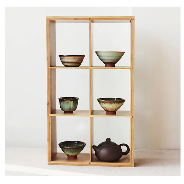 3 Tier Slatted Bamboo Shelf Rack Organizer Storage Stand For Chinese Gongfu Tea Set 3 Tier Slatted Bamboo Shelf Rack Organizer Storage Stand For Chinese Gongfu Tea Set