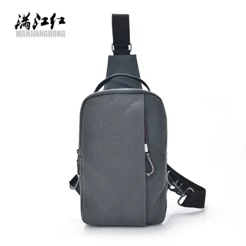

MANJIANGHONG Brand Casual canvas men's chest bag vintage men shoulder bag multi-pocket shoulder bag travel sling bag