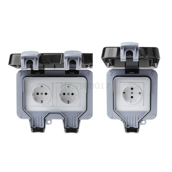 

Outdoor Wall single/double Switch Socket IP66 Weather&Dust Proof Power Outlet EU Standard