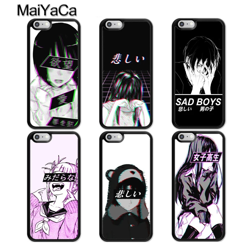 Maiyaca Sad Japanese Anime Aesthetic Case For Iphone 12 Mini 11 Pro Max X Xr Xs Max Se 2020 6s 7 8 Plus 5s Back Cover Fundas Fitted Cases Aliexpress