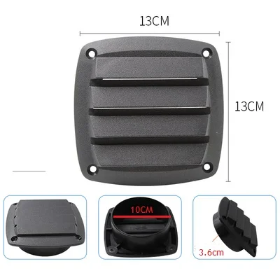 4 Inches Black Пластиковая вентиляционная решетка для вентиляционного отверстия, крышка для вентиляции RV, прицеп для яхты, караван, настенное потолочное крепление - Цвет: 4 Inches Black