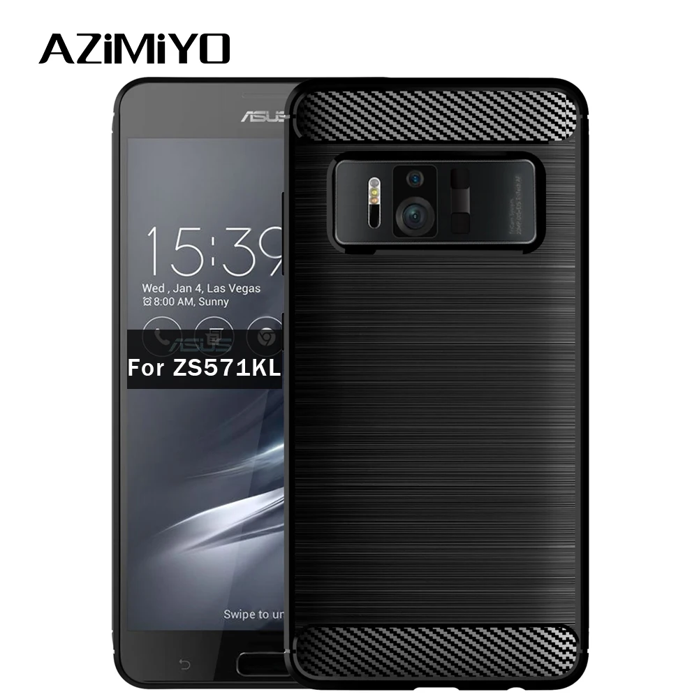 AZiMiYO Углеродное Волокно ТПУ силиконовый защитный чехол для ASUS ZenFone 4 Selfie Lite Pro ZB553KL