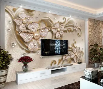 

wallpaper custom 3d Jewel flowers wallpapers for living room TV background wall murals 3d wallpaper dandelion