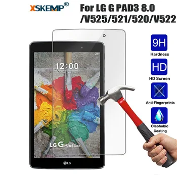 

XSKEMP Ultra Thin 9H Tablet Tempered Glass For LG G PAD3 8.0 /V525/521/520/V522 Scratch Proof Anti-Shatter Screen Protector Film