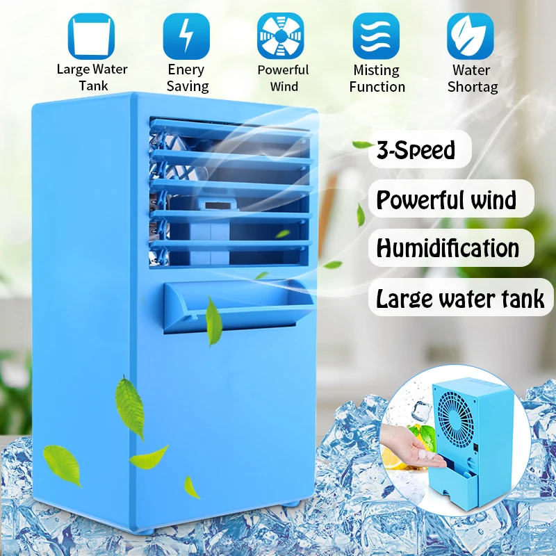 

24V 24W Portable Mini Air Conditioner Fan 3-Speed Cooling Water Quiet Fan Wind Speed Outdoor Travel Device On Home Office Desk