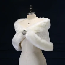 Мягкий Белый Искусственного Меха Зимний Люкс Невесты Свадьба Обруч Шали