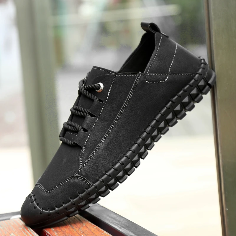 

Men loafers suede Leather outdoor Summer Shoes fashion Breathable Comfort Business Men Shoes Beach Casual flats leather shoes L5