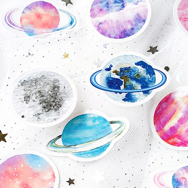 1 коробка украшение для альбома Universe Cosmos Planet DIY наклейки планировщик плакат