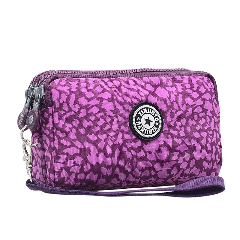 

Women 3 Zippers Coin Purse Female Waterproof Clutch Bag Lady Nylon Cloth Wallets