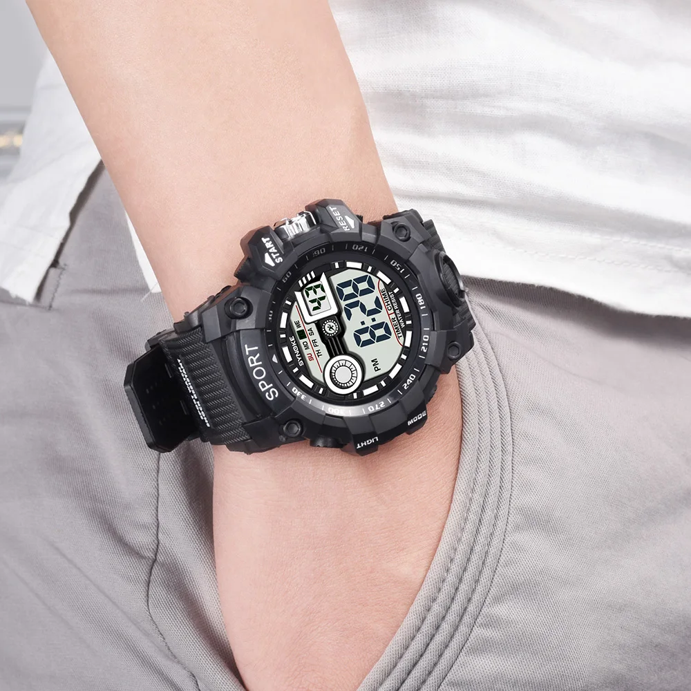 SYNOKE 9006 Multi function 30 м водостойкие цифровые часы детские спортивные PU пластиковый