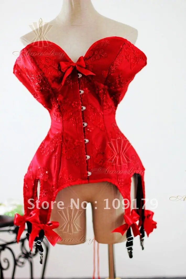 Annzley Corset! Custom Top Quality Fashion Red Overbust Corsets and