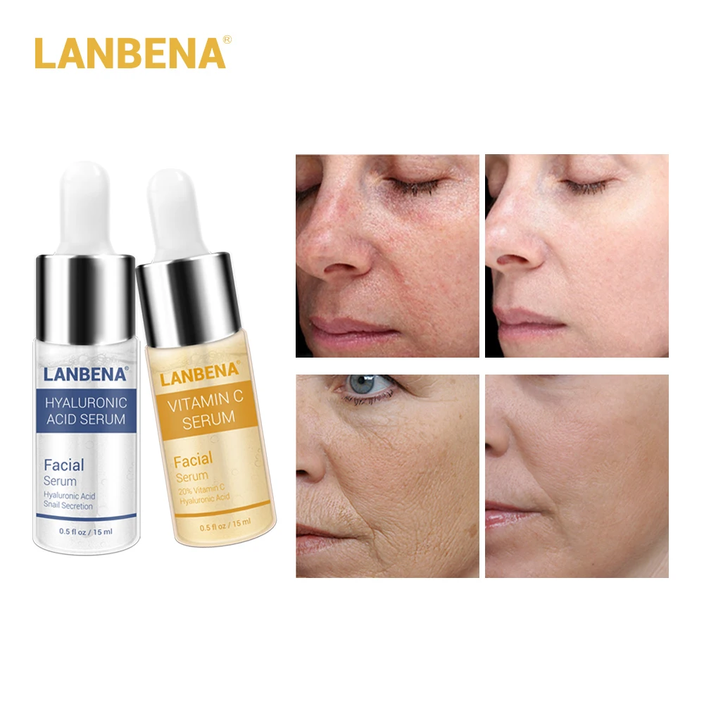 LANBENA Vitamin C Serum+Hyaluronic Acid Serum Anti-Aging Moisturizing Skin Care Firming Treatment Whitening Moisturizing LANBENA Vitamin C Serum+Hyaluronic Acid Serum Anti-Aging Moisturizing Skin Care Firming Treatment Whitening Moisturizing
