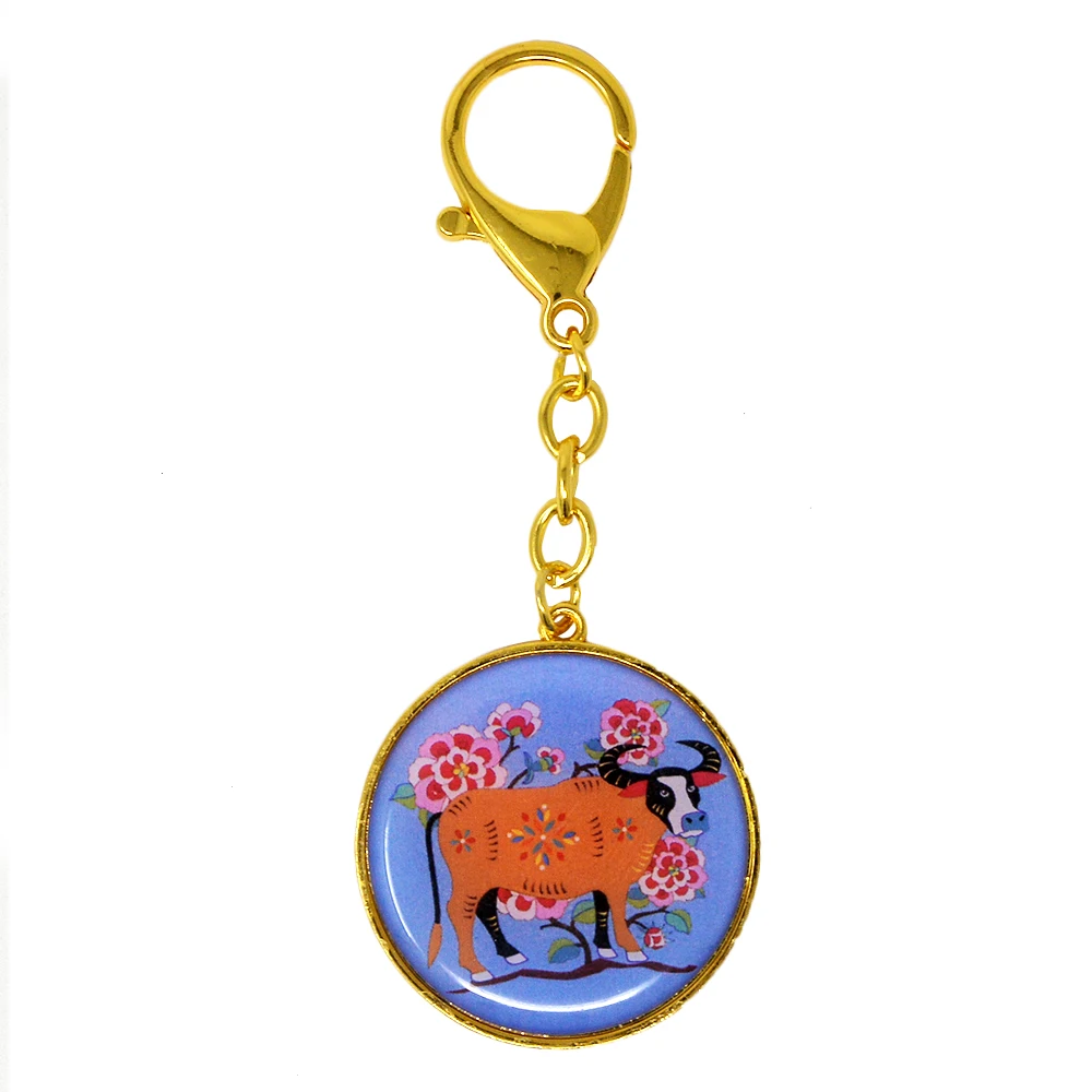 12 знаков животных Wish Amulet Feng Shui Ox брелок | Дом и сад