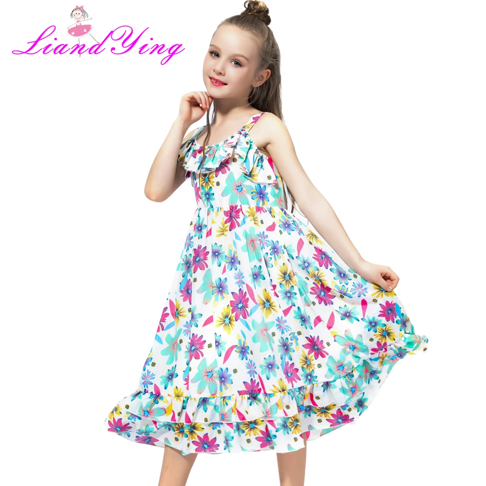 Dresses for Girls Summer Floral Clothes Princess Dresses Infant Vestdio Children Flower...