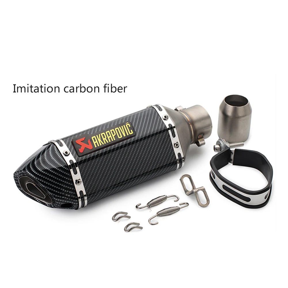 Akrapovic выхлопной мотоцикл выхлопной дБ убийца для honda pcx kawasaki z900 ktm 990 Приключения suzuki gs500 yamaha xt 600 - Цвет: Imitation carbon