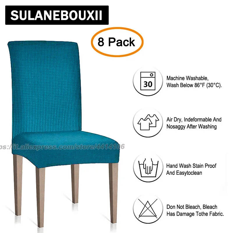 

SULANEBOUXII Jacquard Dining Room Chair Slipcovers Sets Stretch Furniture Protector Covers for Restaurant Hotel Ceremony
