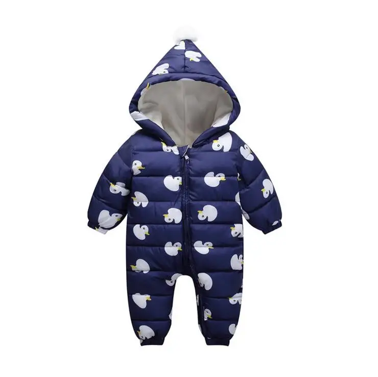 

2018 Winter Baby Girls Boys Rompers Hooded Toddler Rompers Cartoon Warm Infant Jumpsuits Kids Outdoor Warm Coats Child Jumpsuits