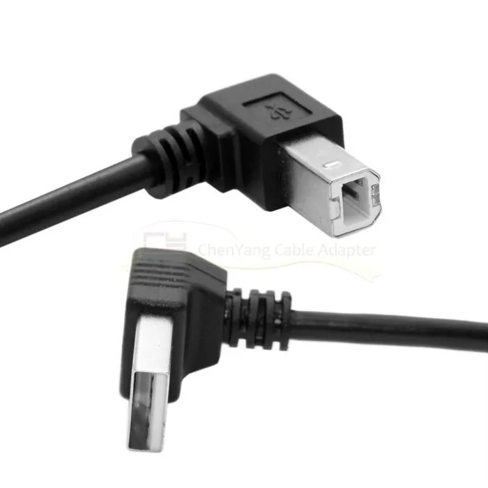 

Angled USB 2.0 A Male to Left Angled B Male 90 degree Printer Scanner Cable 20cm