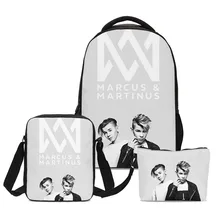Новинка Маркус и Мартинус дизайнерские рюкзаки для девочек книга рюкзаки 3 шт набор с пенал детские 3D принты сумки на плечо