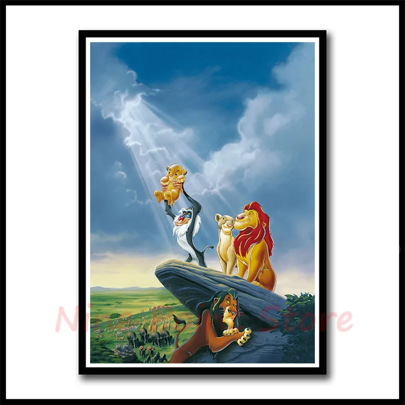 Король Лев животное мультфильм HD фильм мелованная бумага основной постер напечатаны нарисовать обои Висячие картины без рамки бескаркасные