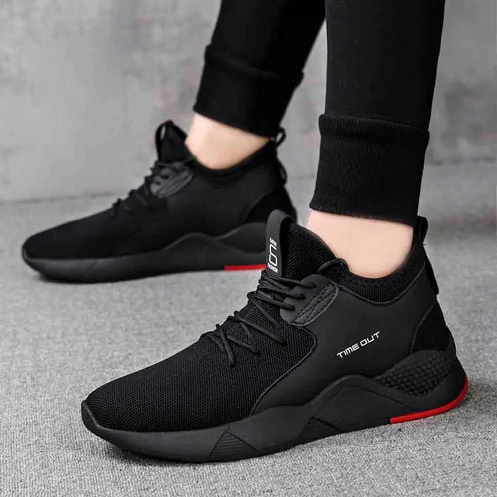 

Men's mesh solid color breathable sneakers Spring new fashion running shoes fitness Exercise outdoor riding Walking Zapatillas