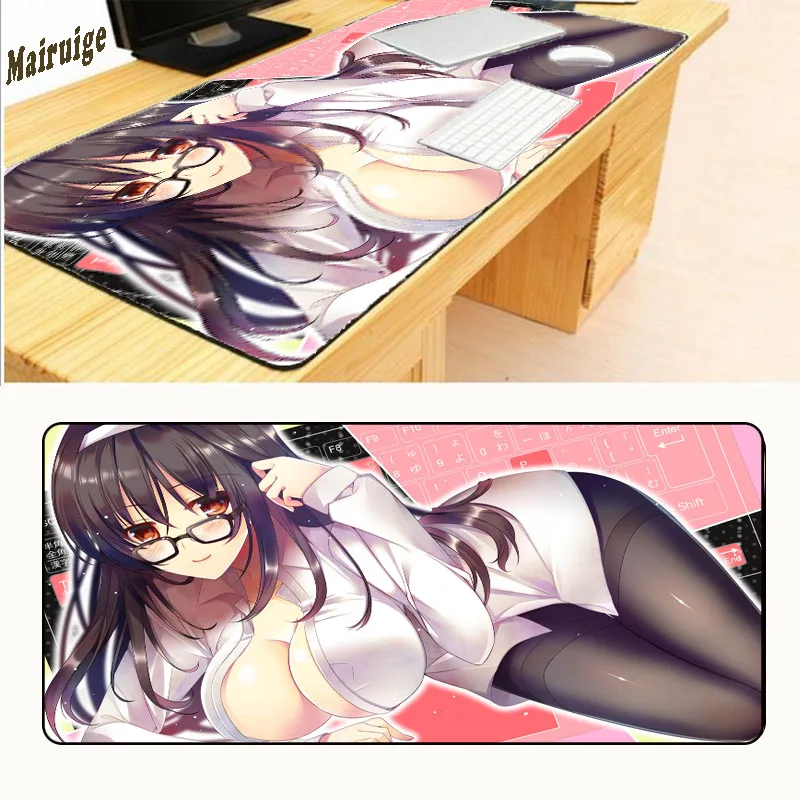 Mairuige Sexy Black Stockings Anime Free Shipping Non-slip Durable Fashion Computer  Large Overlock Gaming Mouse Pad 900*400*2mm