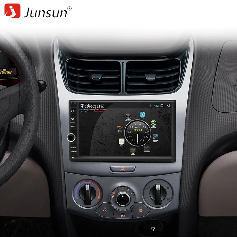 Junsun r179 2 DIN Android 7.1 Автомобильный мультимедийный играть GPS навигации нажмите