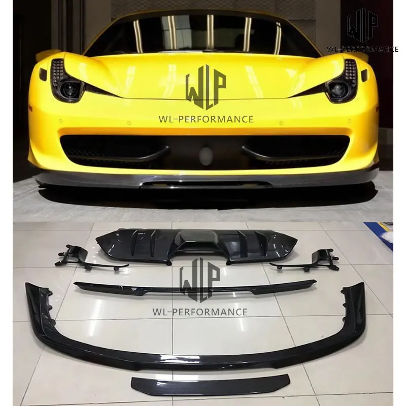 

458 Car body kit Carbon fiber Front lip splitter Rear lip diffuser Rear spoiler wing For Ferrari 458 Vorsteiner Style 2011-2014