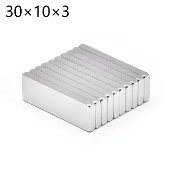 

10pcs N35 Super Strong Strip Block Long Magnets Rare Earth Neodymium 30mm x 10mm x 3mm ndfeb Neodymium neodimio imanes 30*10*3