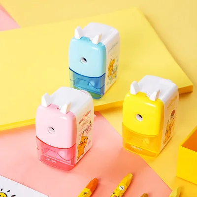 

1Pc Cartoon Print Deli 0745 Children Hand Pencil Sharpener Pikachu Student Stationery
