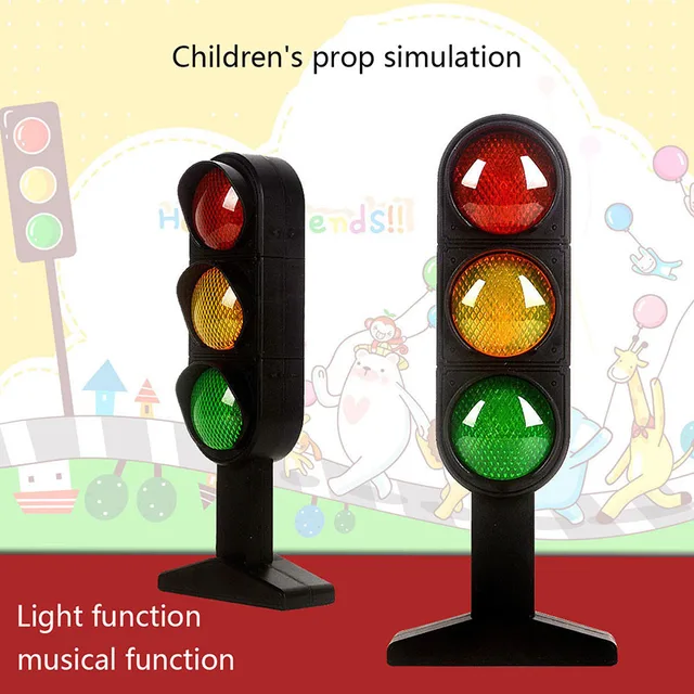 Traffic lights toy 24cm road signs children model simulation scene