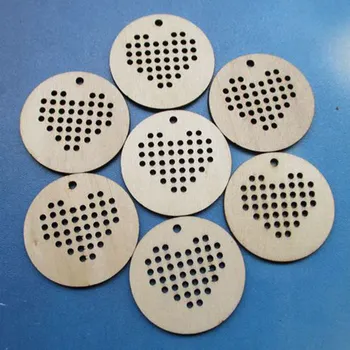 

4cm 50pcs/bag wholesale high quality Peach heart pendant die cutting Angle wooden Christmas handwork DIY accessories A120