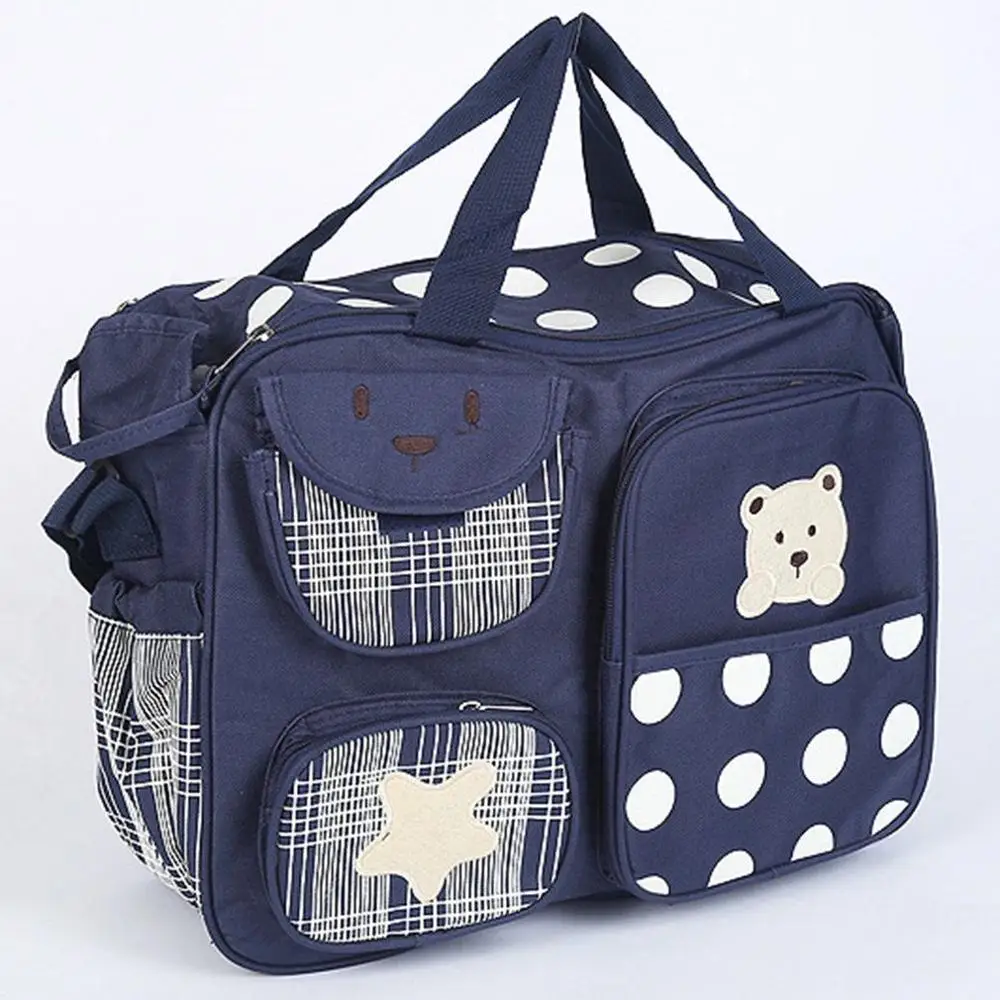 OUTAD пеленки мешок большой Ёмкость Портативный Мумия мешок многофункциональный моды мультфильм печати сумка сумочка для беременных Для женщин - Цвет: navy blue